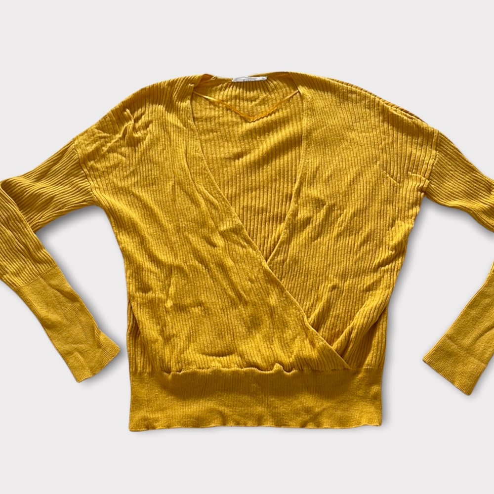 Yellow cross over crop top